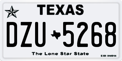 TX license plate DZU5268