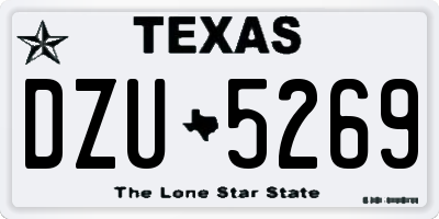 TX license plate DZU5269