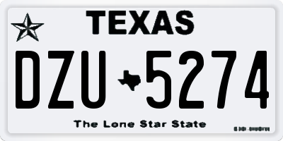 TX license plate DZU5274