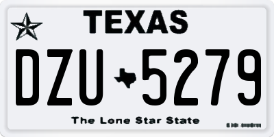 TX license plate DZU5279