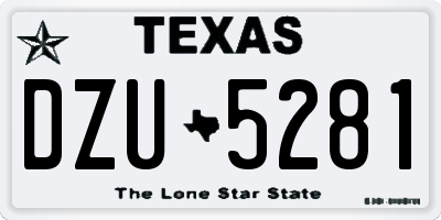 TX license plate DZU5281