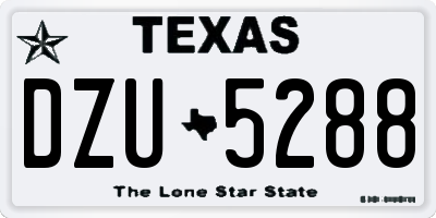 TX license plate DZU5288