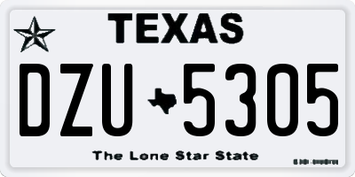 TX license plate DZU5305