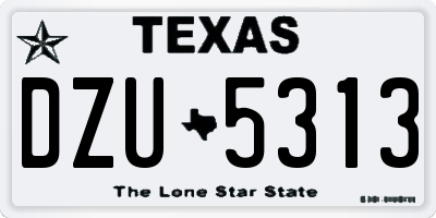 TX license plate DZU5313