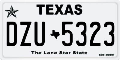 TX license plate DZU5323
