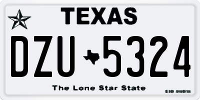 TX license plate DZU5324