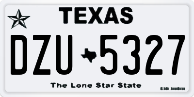 TX license plate DZU5327