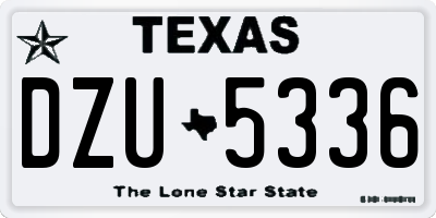 TX license plate DZU5336