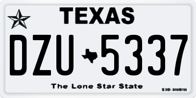TX license plate DZU5337