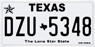 TX license plate DZU5348
