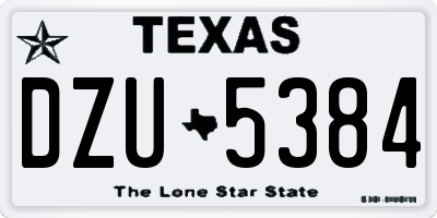 TX license plate DZU5384