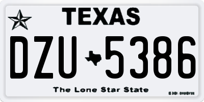 TX license plate DZU5386