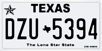 TX license plate DZU5394