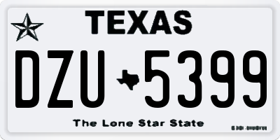 TX license plate DZU5399