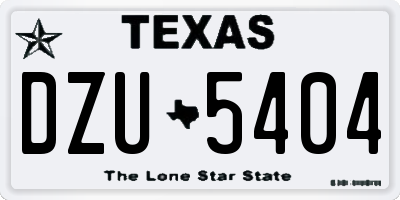 TX license plate DZU5404