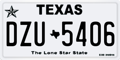 TX license plate DZU5406