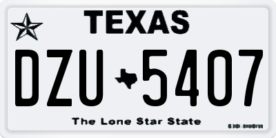 TX license plate DZU5407
