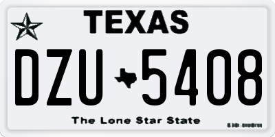 TX license plate DZU5408
