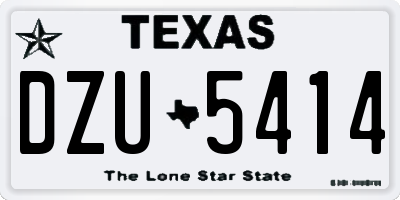 TX license plate DZU5414