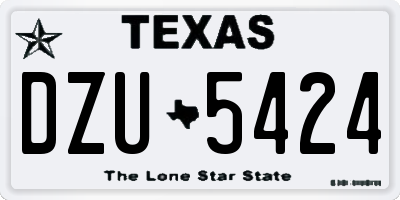 TX license plate DZU5424