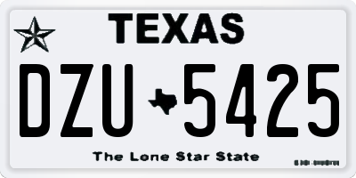 TX license plate DZU5425