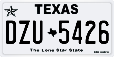 TX license plate DZU5426