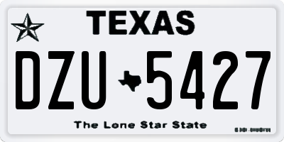 TX license plate DZU5427
