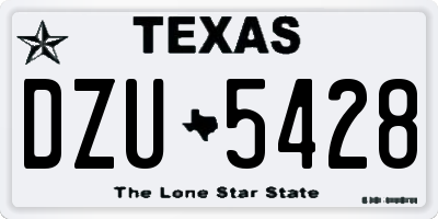TX license plate DZU5428