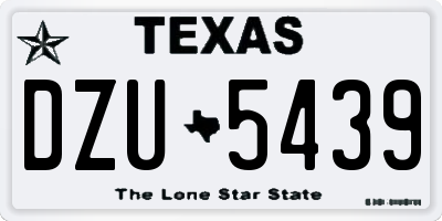 TX license plate DZU5439