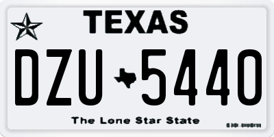 TX license plate DZU5440