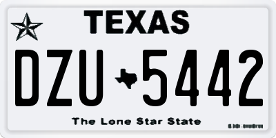 TX license plate DZU5442