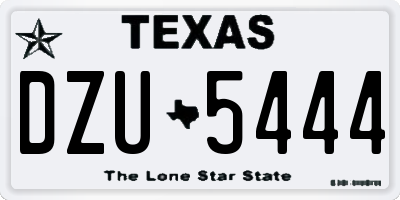 TX license plate DZU5444