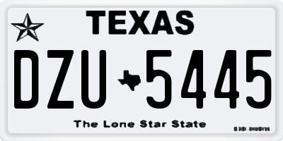 TX license plate DZU5445