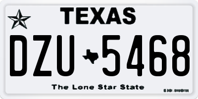 TX license plate DZU5468