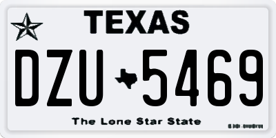 TX license plate DZU5469