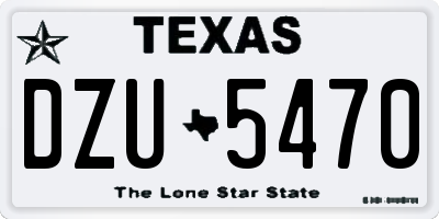 TX license plate DZU5470