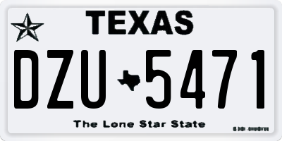 TX license plate DZU5471