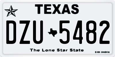 TX license plate DZU5482