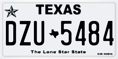 TX license plate DZU5484