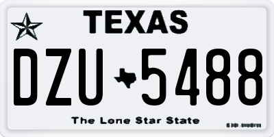 TX license plate DZU5488