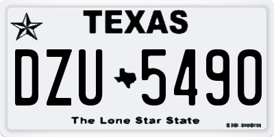 TX license plate DZU5490