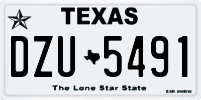 TX license plate DZU5491