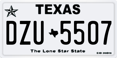 TX license plate DZU5507