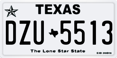 TX license plate DZU5513