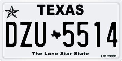 TX license plate DZU5514
