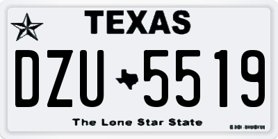 TX license plate DZU5519