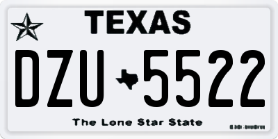 TX license plate DZU5522