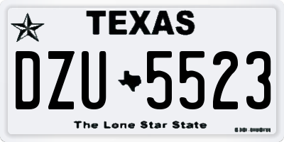 TX license plate DZU5523