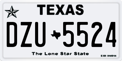 TX license plate DZU5524