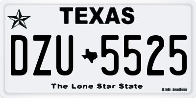 TX license plate DZU5525